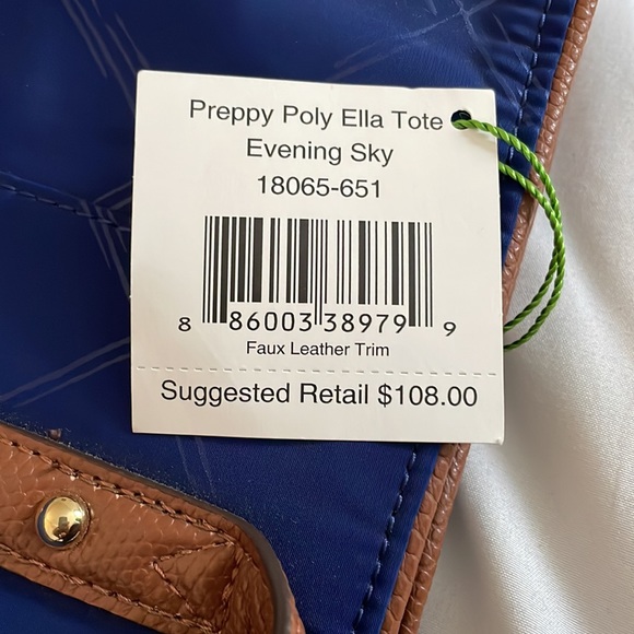 Vera Bradley Preppy Poly Ella Tote - Picture 7 of 7